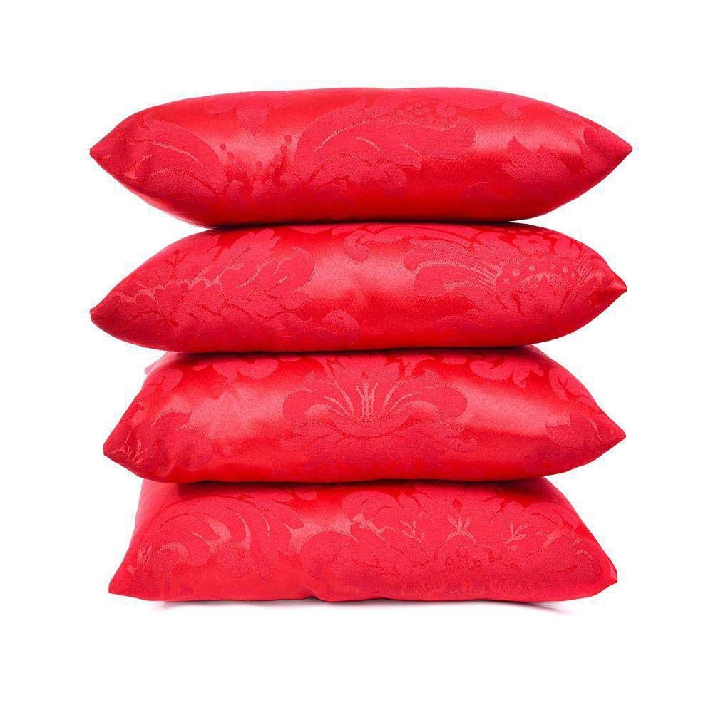 04 Capas para Almofadas Jacquard Vermelho 45 x 45cm