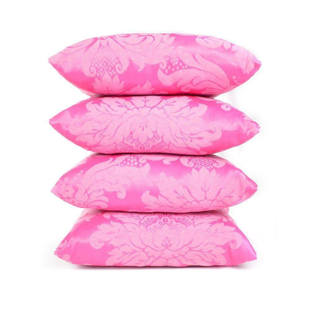 04 Capas para Almofadas Jacquard Rosa Bebê 45 x 45cm