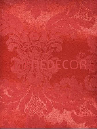Tecido para Decoração Jacquard Vermelho - Medalhão