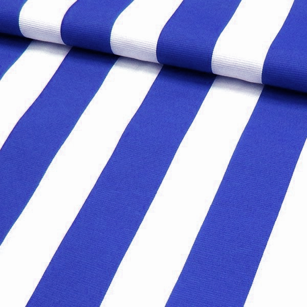 Tecido para Decoração Gorgurinho Listrado Azul e Branco