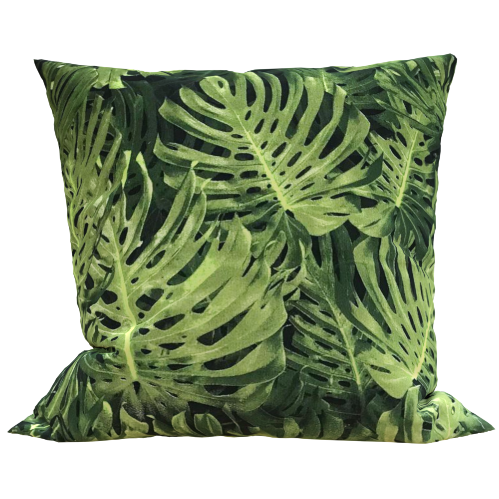 Capa para Almofada Estampado Jacquard Costela de Adão Verde