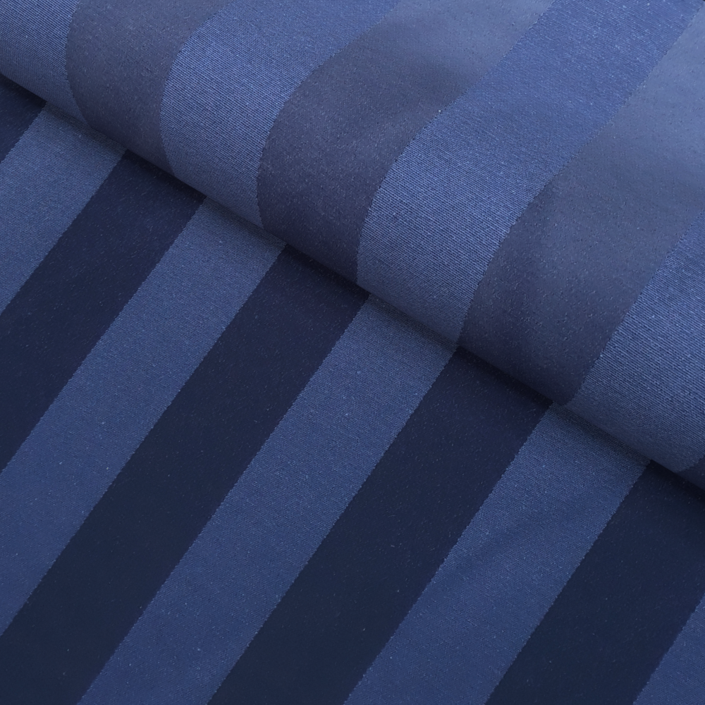 Tecido para Decoração Jacquard Azul Marinho Listrado Dupla Face