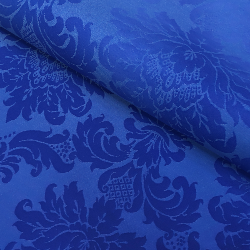 Tecido para Decoração Jacquard Azul Royal Dupla Face
