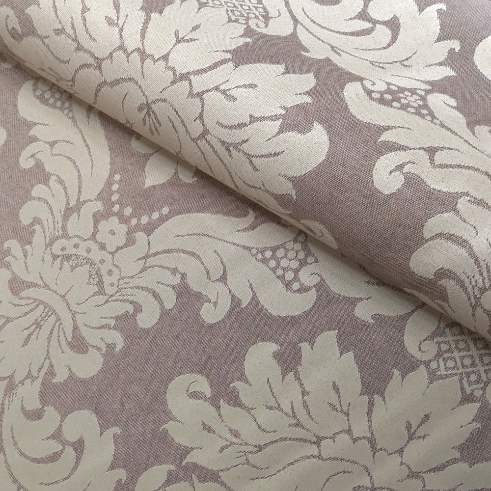 Tecido para Decoração Jacquard Marrom e Dourado Dupla Face