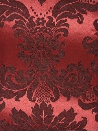 Tecido para Decoração Jacquard Preto e Vermelho Dupla Face