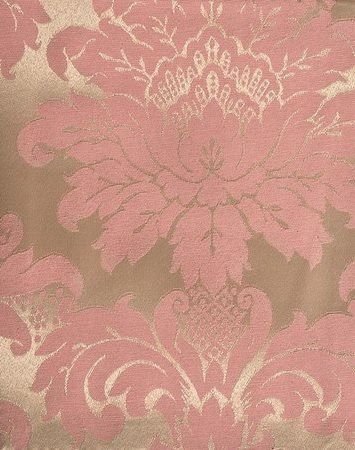 Tecido para Decoração Jacquard Rosa e Dourado Dupla Face