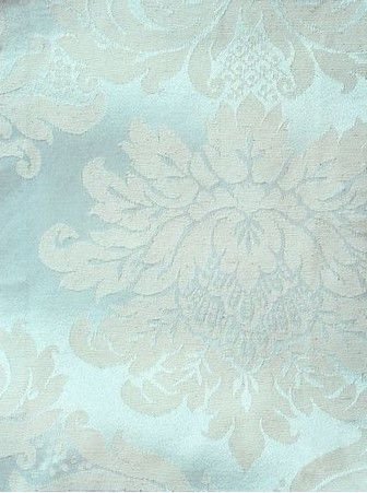 Tecido para Decoração Jacquard Azul Prateado e Crú Dupla Face
