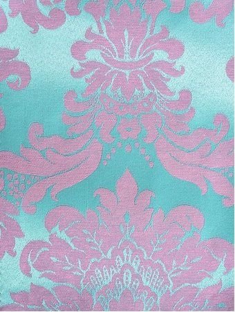 Tecido para Decoração Jacquard Rosa e Tiffany Dupla Face