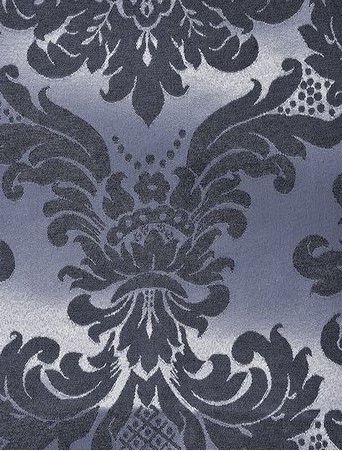 Tecido para Decoração Jacquard Preto e Prata Dupla Face