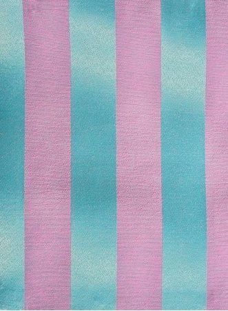 Tecido para Decoração Jacquard Rosa e Tiffany Listrado Dupla Face