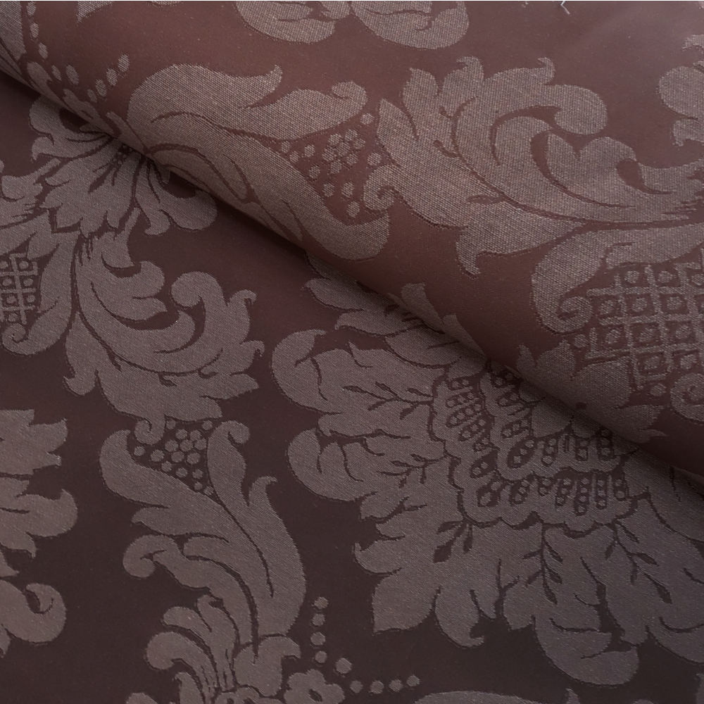 Tecido para Decoração Jacquard Marrom Dupla Face