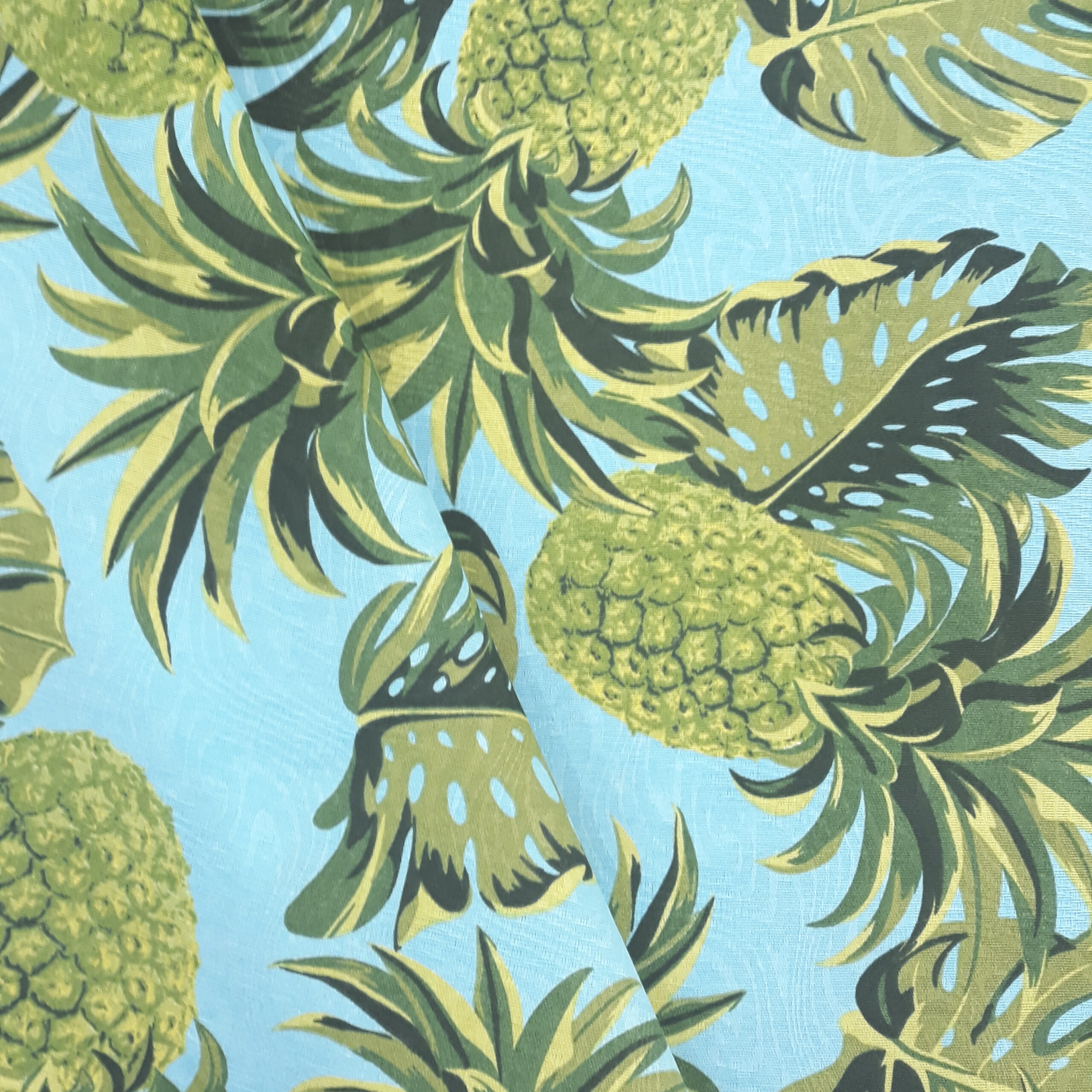 Tecido para Decoração Jacquard Estampado Abacaxi Tiffany