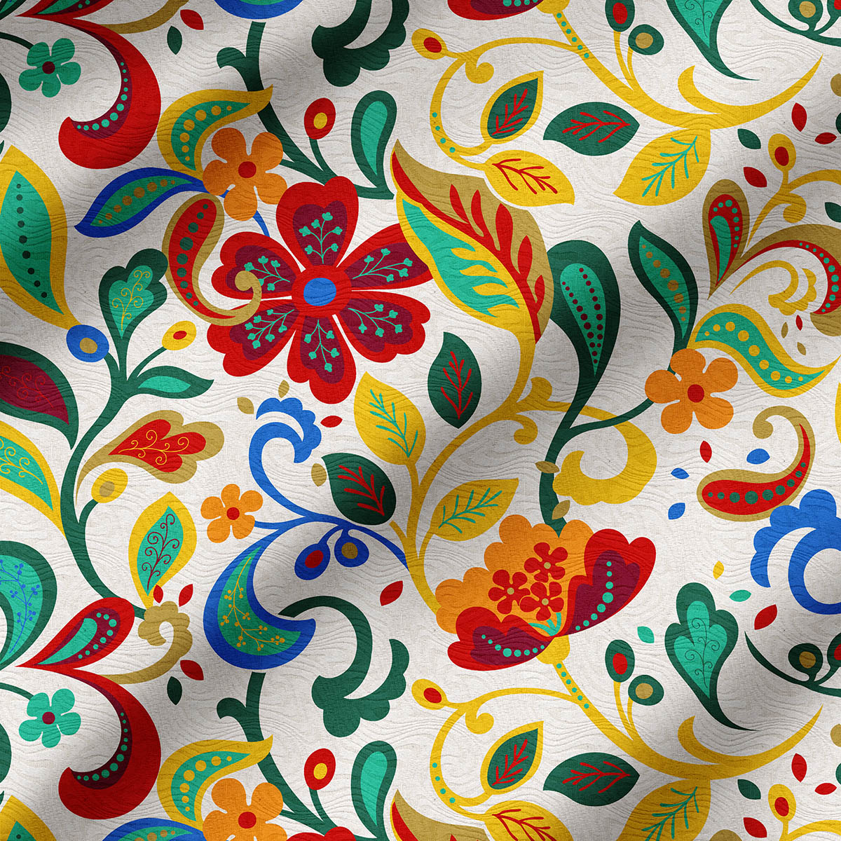 Tecido para Decoração Jacquard Estampado Floral Colorido