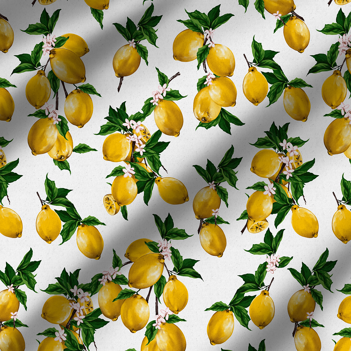 Tecido para Decoração Jacquard Estampado Limão Siciliano