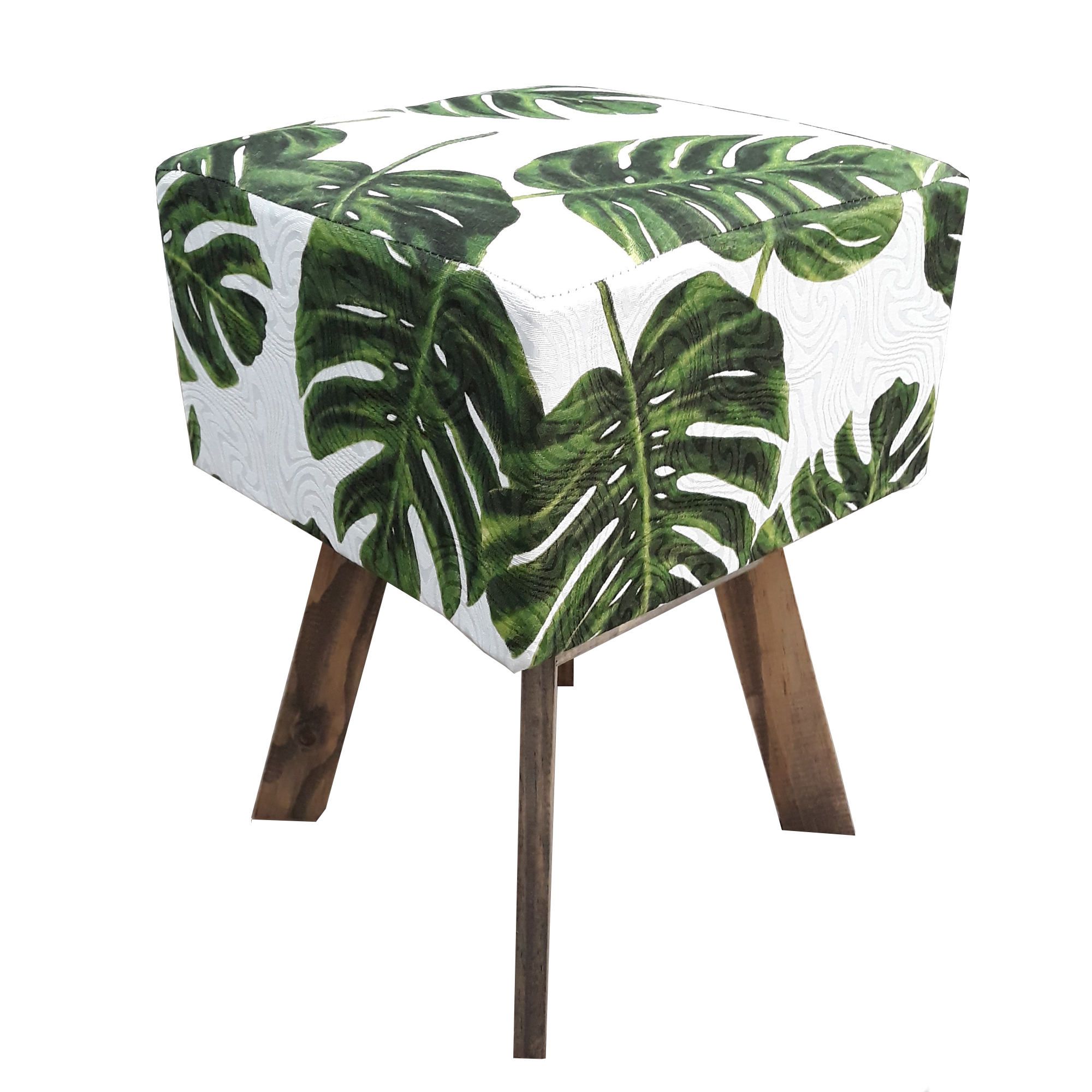 Puff Decorativo Jacquard Estampado Costela de Adão