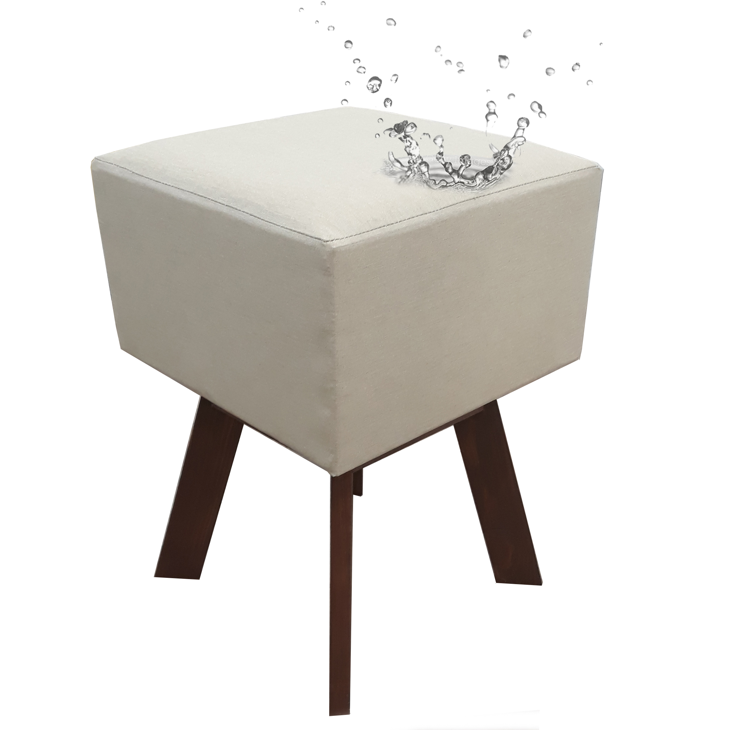 Puff Decorativo Acquablock Impermeável Liso Bege