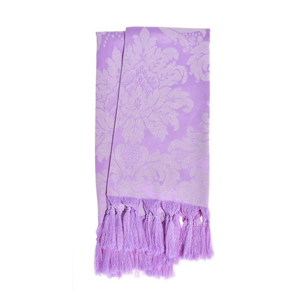 Manta para Sofá Jacquard Tradicional Lilás e Crú 2,20m x 1,40m
