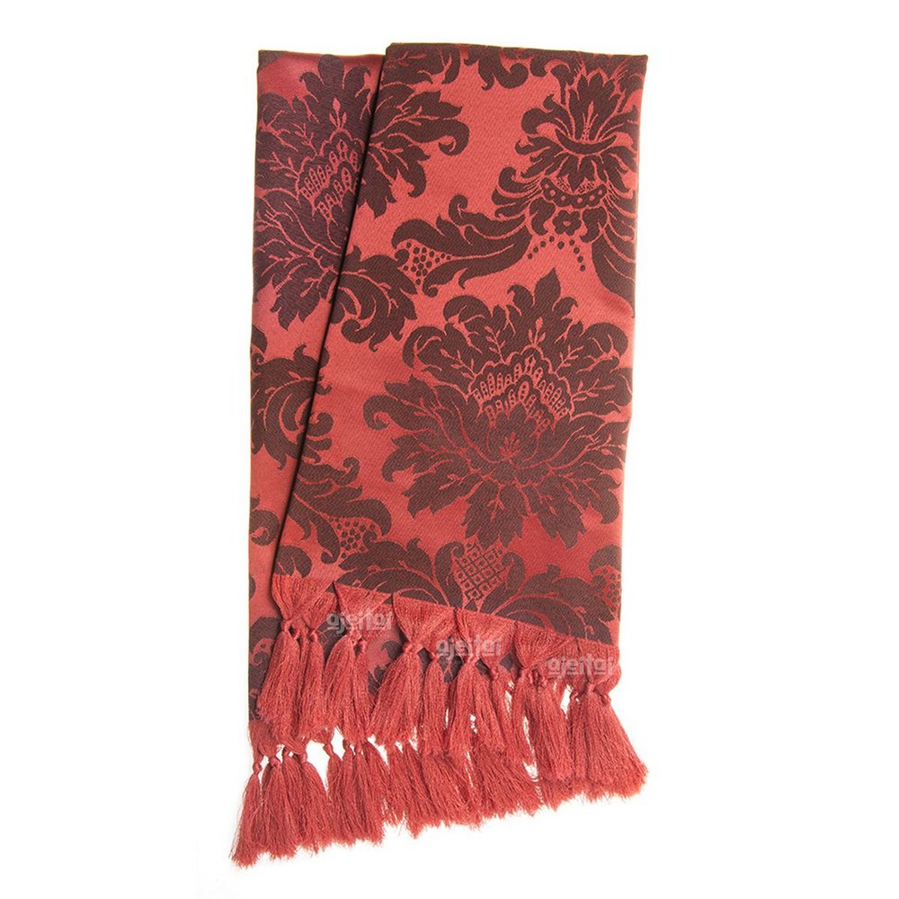 Manta Xale Jacquard Tradicional 1.80m x 1.40m - Vermelho e Preto