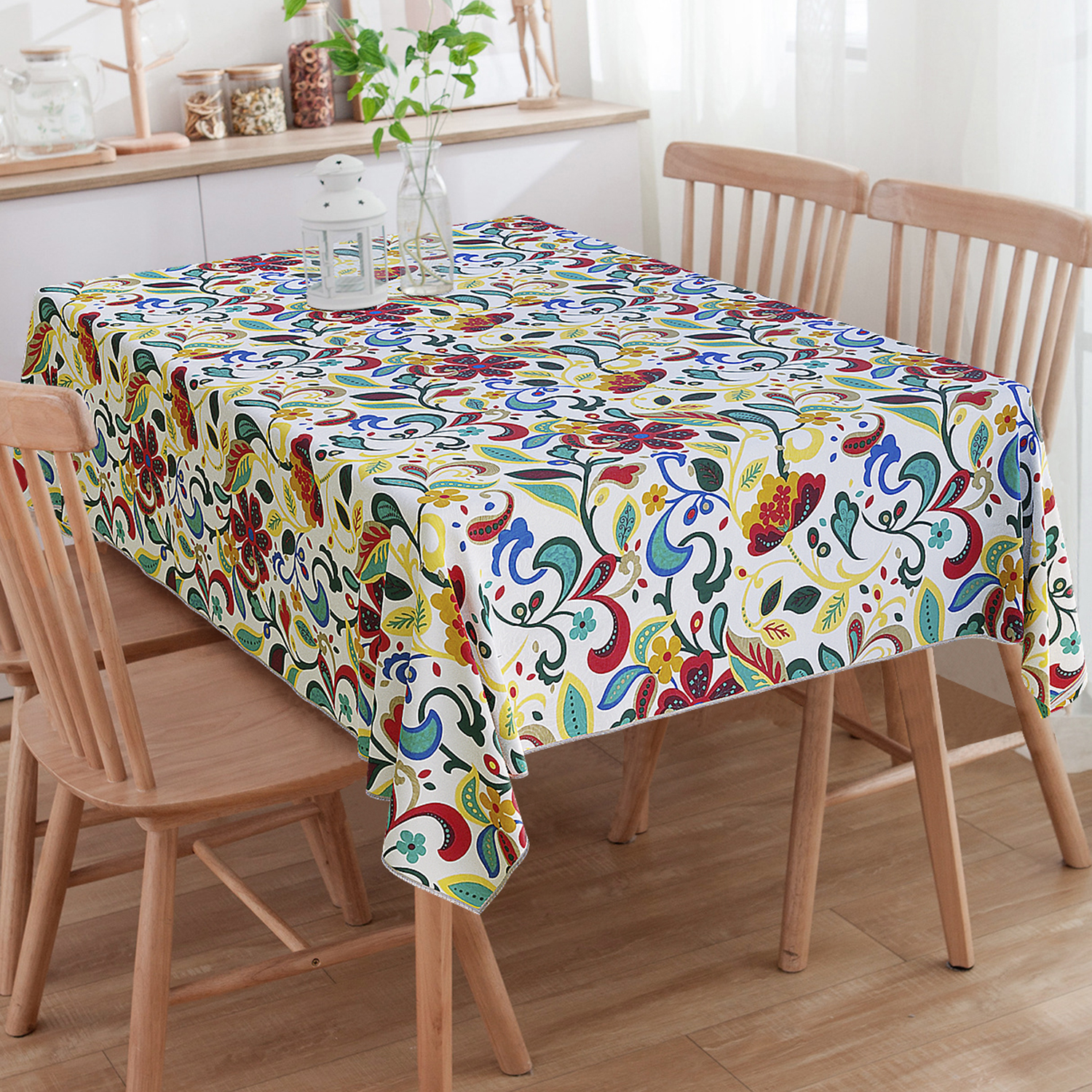 Toalha De Mesa Retangular Floral Colorido 3m x 1.40m