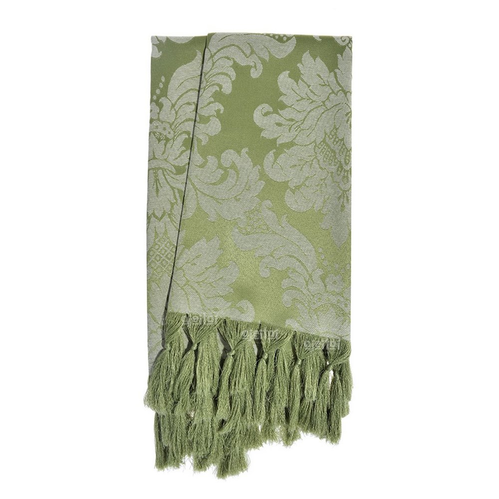 Manta para Sofá Jacquard Tradicional Verde Pistache 2,20m x 1,40m