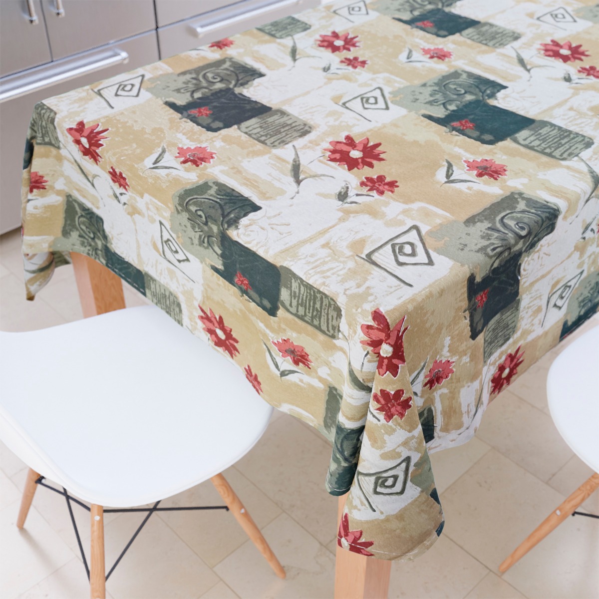 Toalha De Mesa Quadrada Estampado Abstrato 4 Lugares