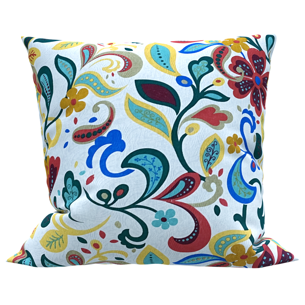 Capa para Almofada Estampado Jacquard Floral Colorido