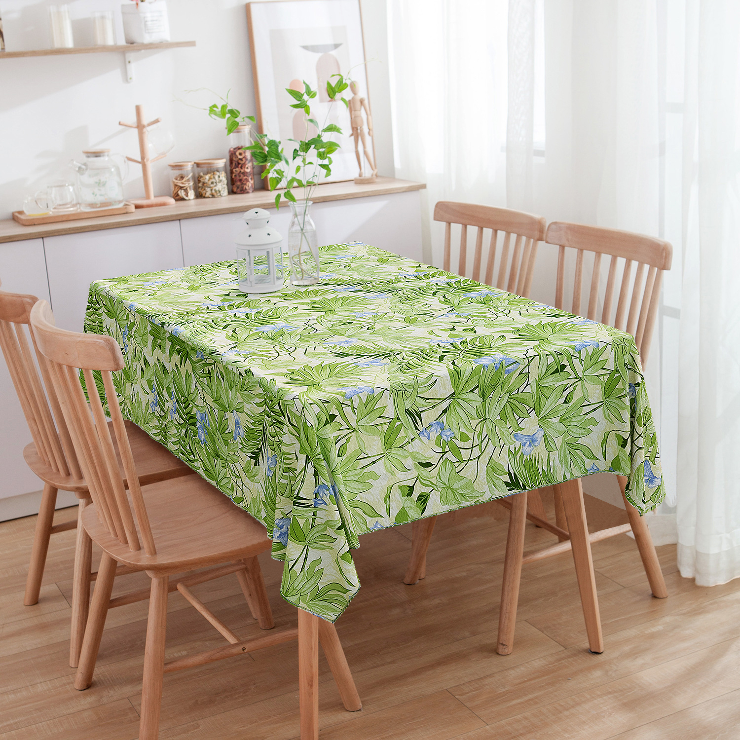 Toalha De Mesa Retangular Estampado Tropical Verde 3.50m x 1.50m