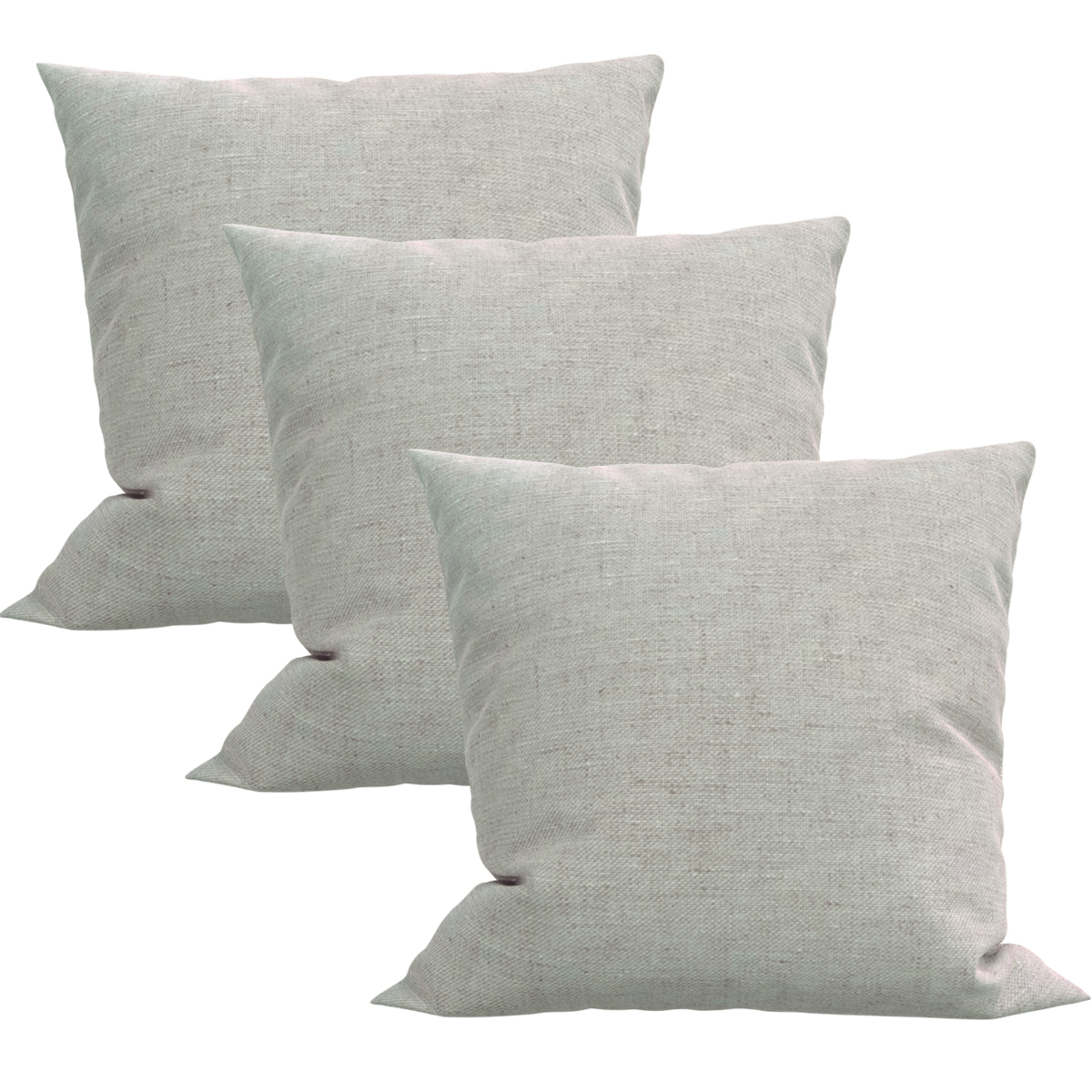 Kit 3 Capas para Almofada Decorativa em Linho Crú 40cm x 40cm