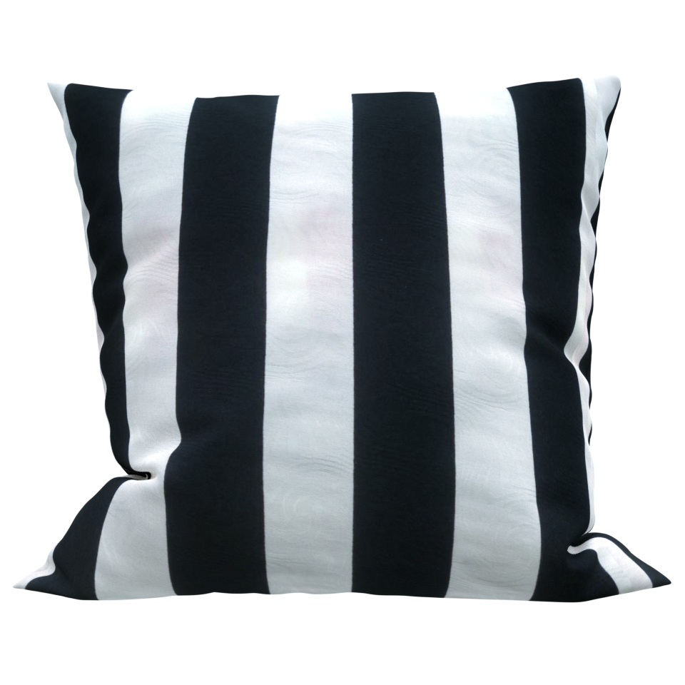 Capa para Almofada Jacquard Listrado Preto e Branco 40x40