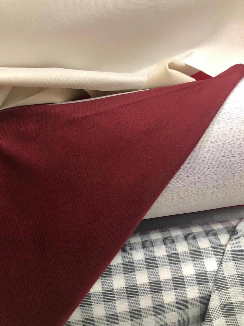 Tecido para Tapeçaria Veludo Marsala - 1,40m Largura