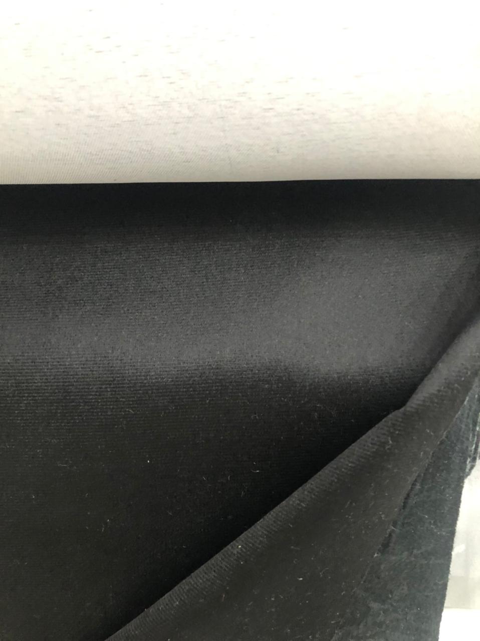 Tecido para Tapeçaria Veludo Preto - 1,40m Largura