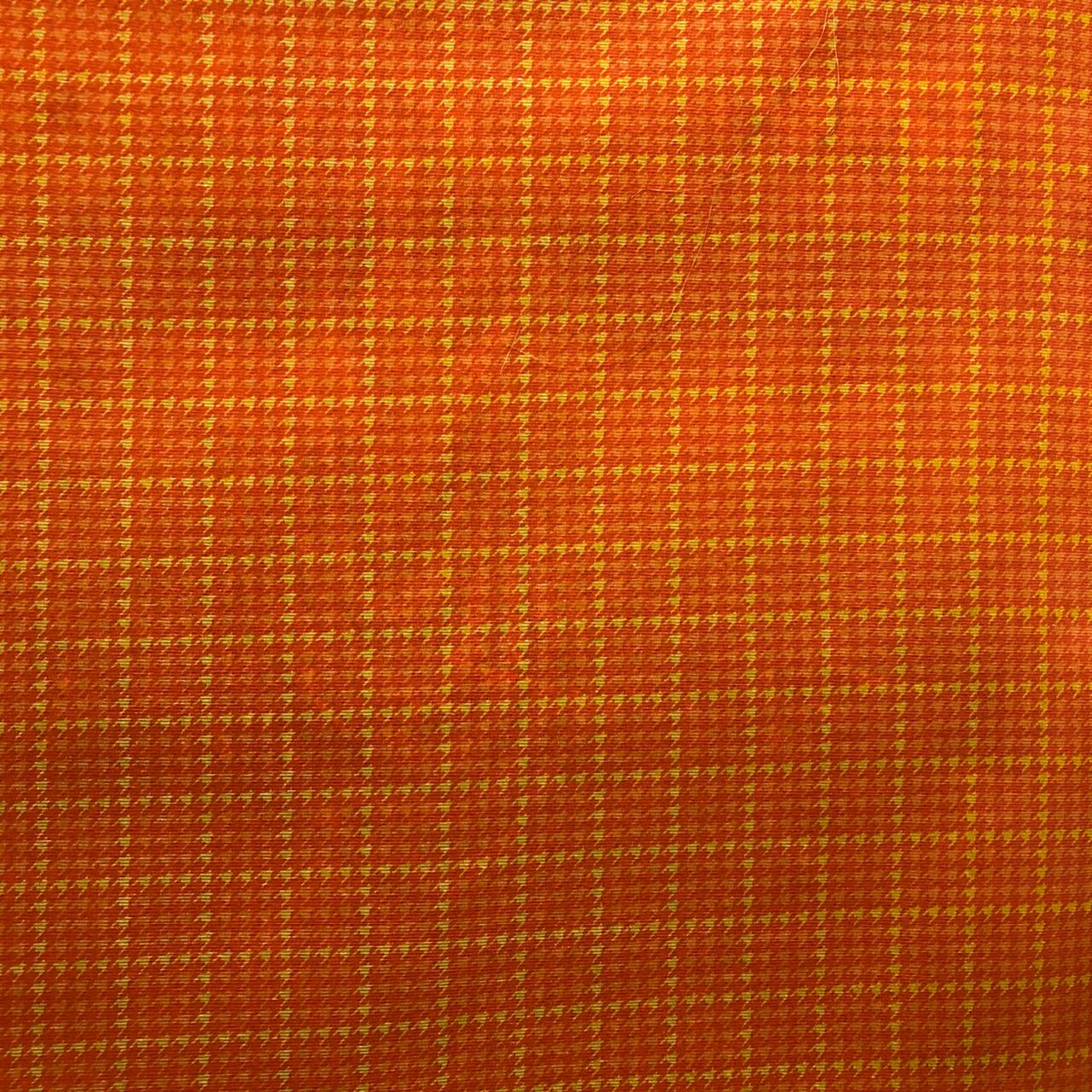Tecido Para Decoração Gorgurinho Quadriculado Laranja