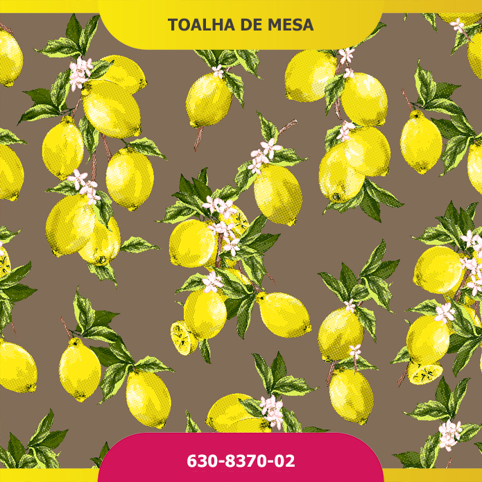 Toalha De Mesa Retangular Limão Bege 3m x 1.40m