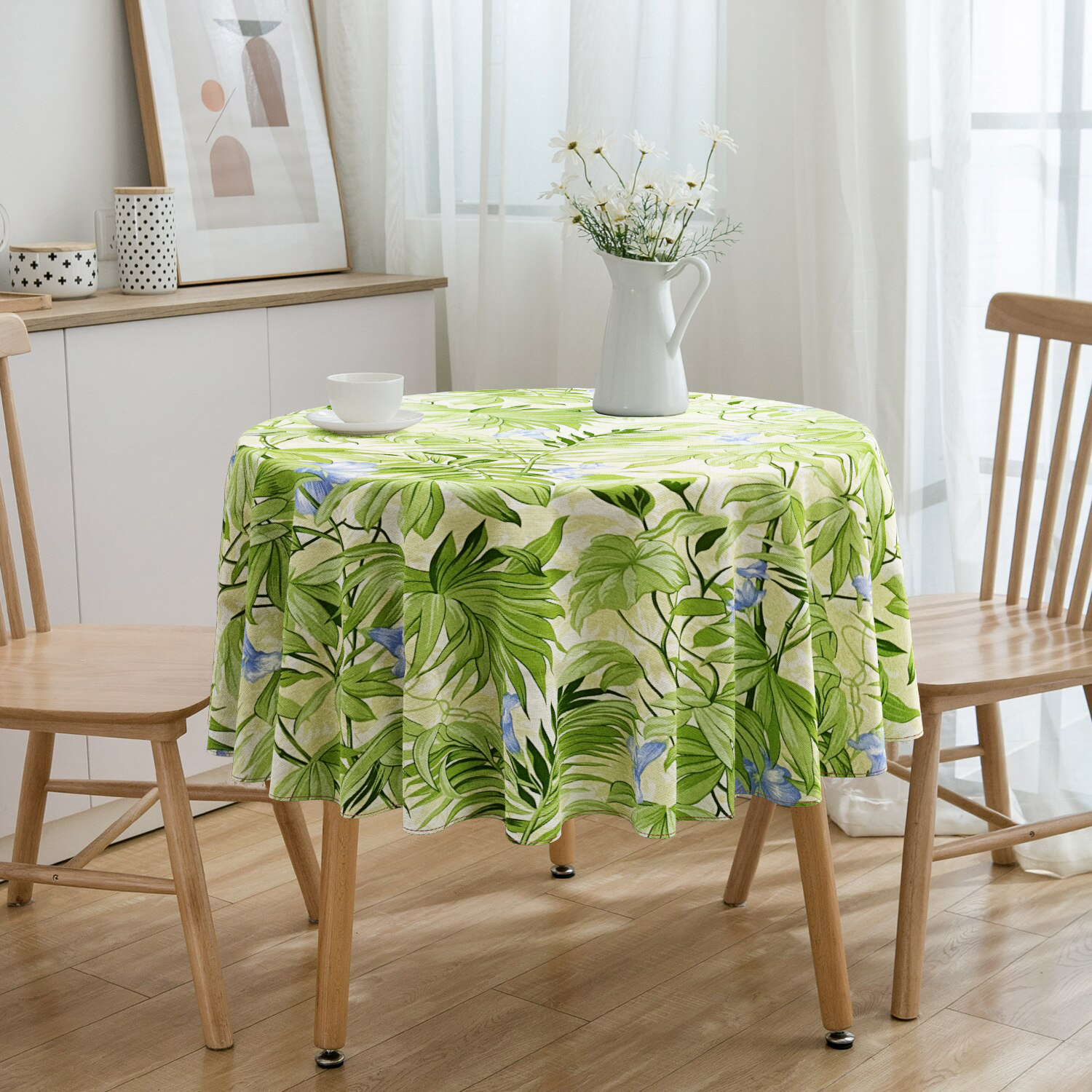 Toalha De Mesa Redonda Tropical 4 Lugares