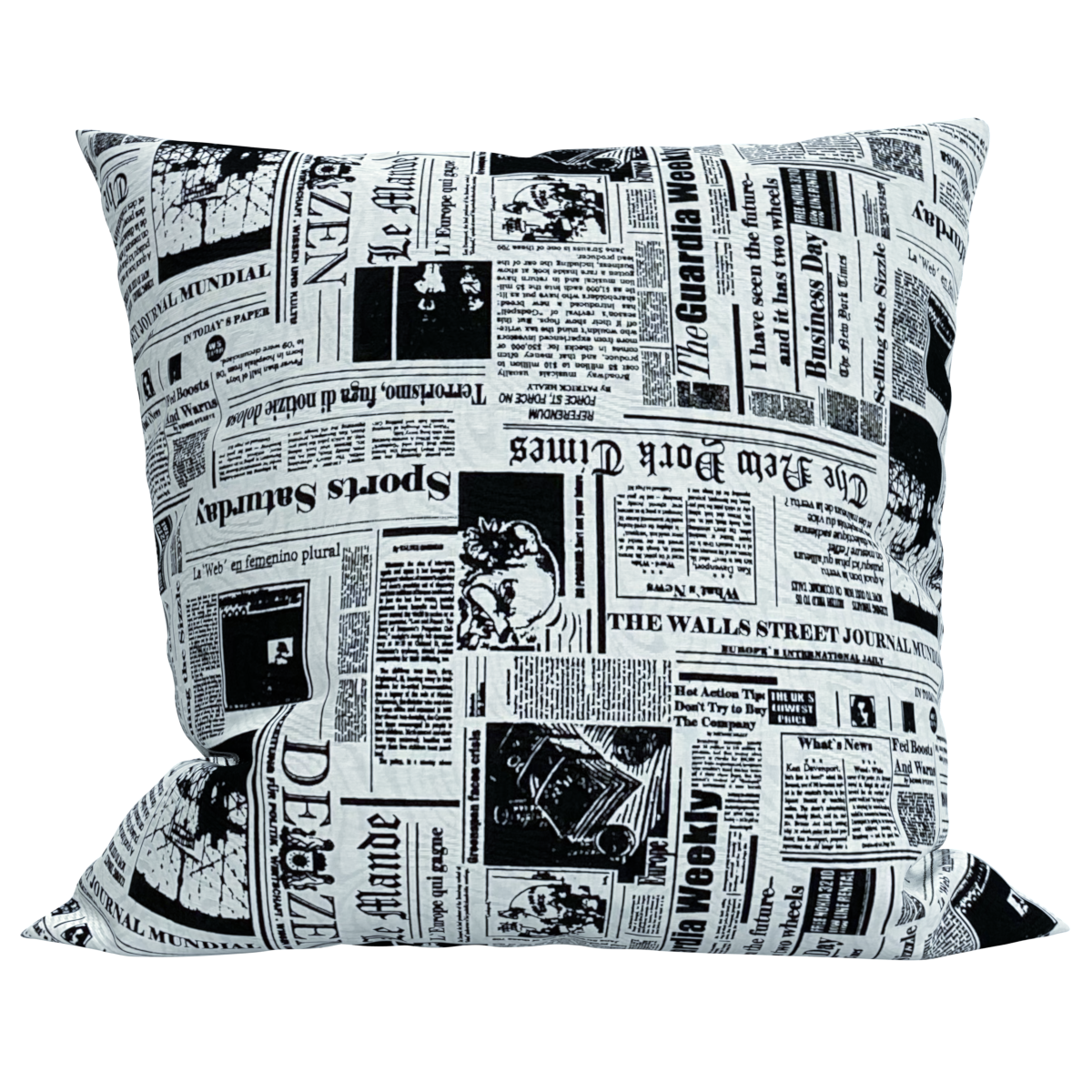 Capa para Almofada Estampado Jacquard Jornal