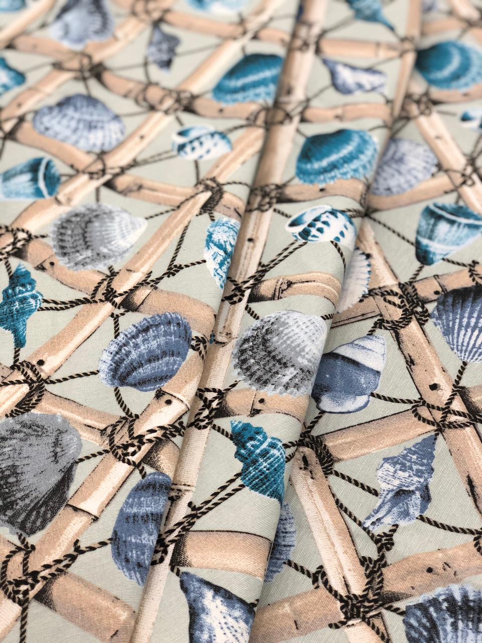 Toalha De Mesa Quadrada Ocean Azul Claro 4 Lugares