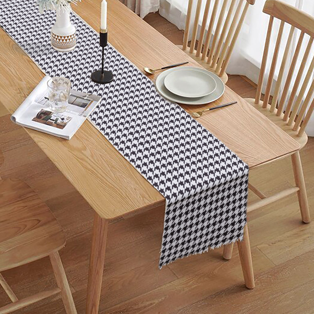 Caminho De Mesa Fio Tinto Pied De Poule