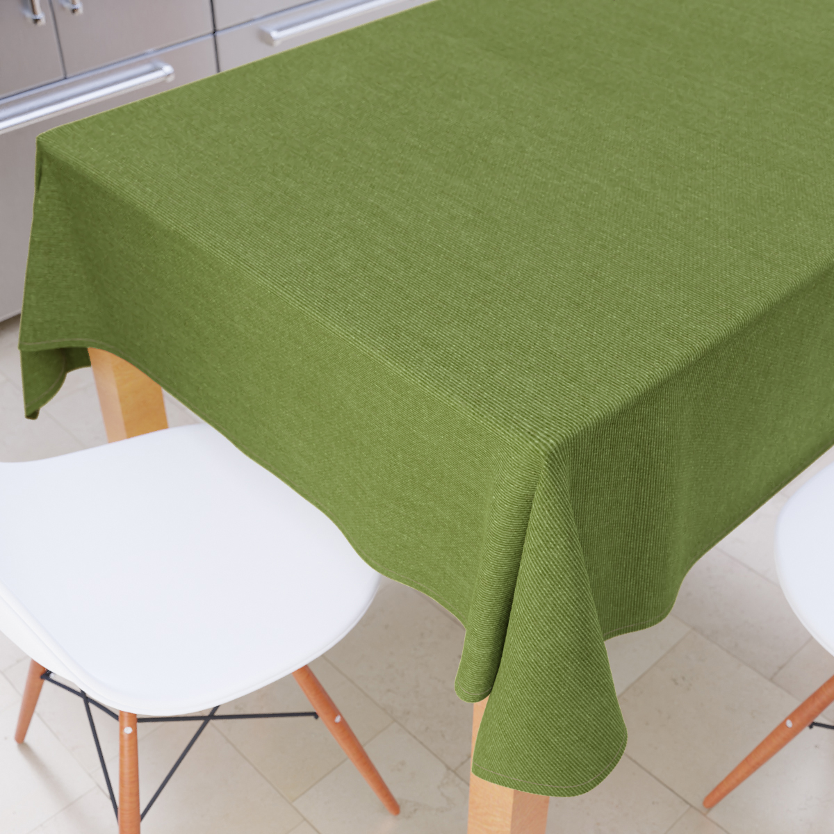 Toalha De Mesa Estampada Lisa Verde 4 Lugares