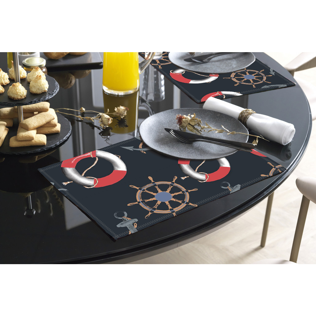 Jogo Americano Impermeável Marítimo Com 6 Peças