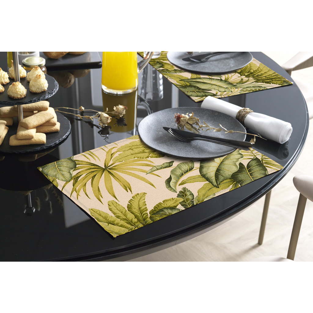 Jogo Americano Impermeável Palmares Com 6 Peças