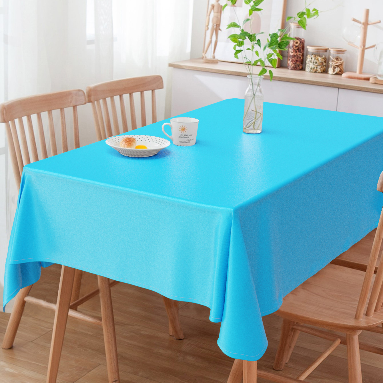 Toalha de Mesa Quadrada Liso Azul Frozen 2.20m x 2.20m