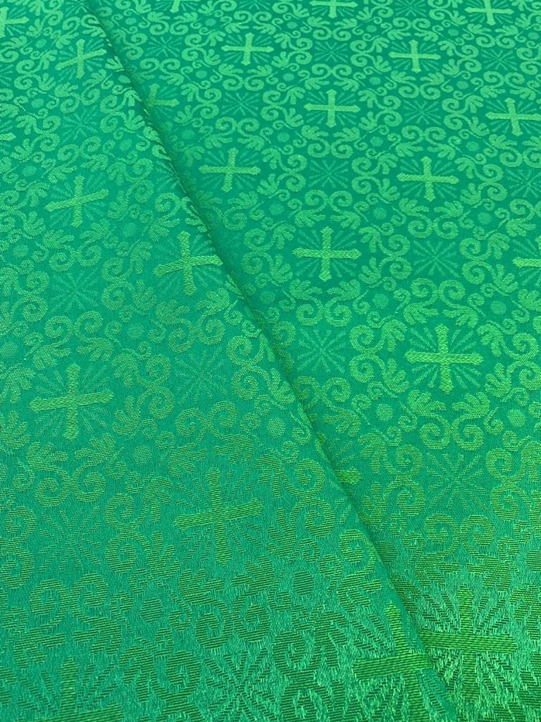 Tecido Litúrgico Jacquard Tradicional Verde