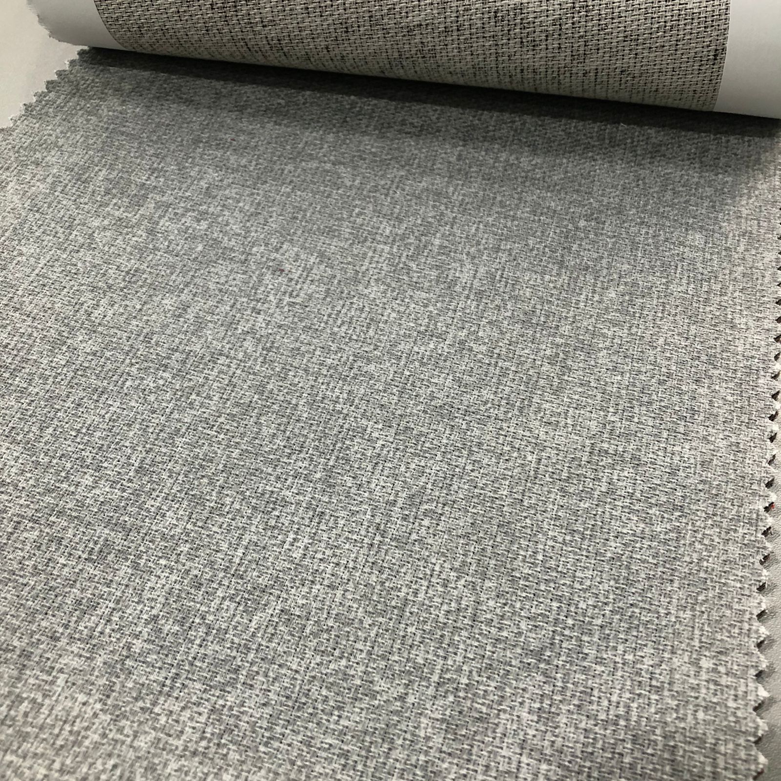 Tecido para Decoração Jacquard Linho Rústico Cinza