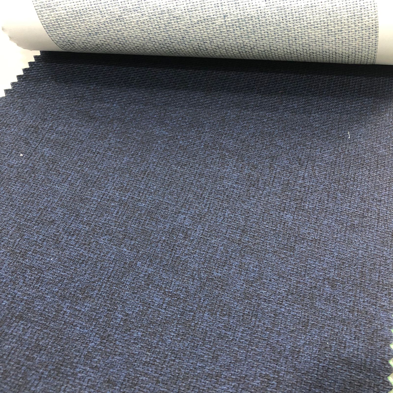 Tecido para Decoração Jacquard Linho Rústico Azul Marinho
