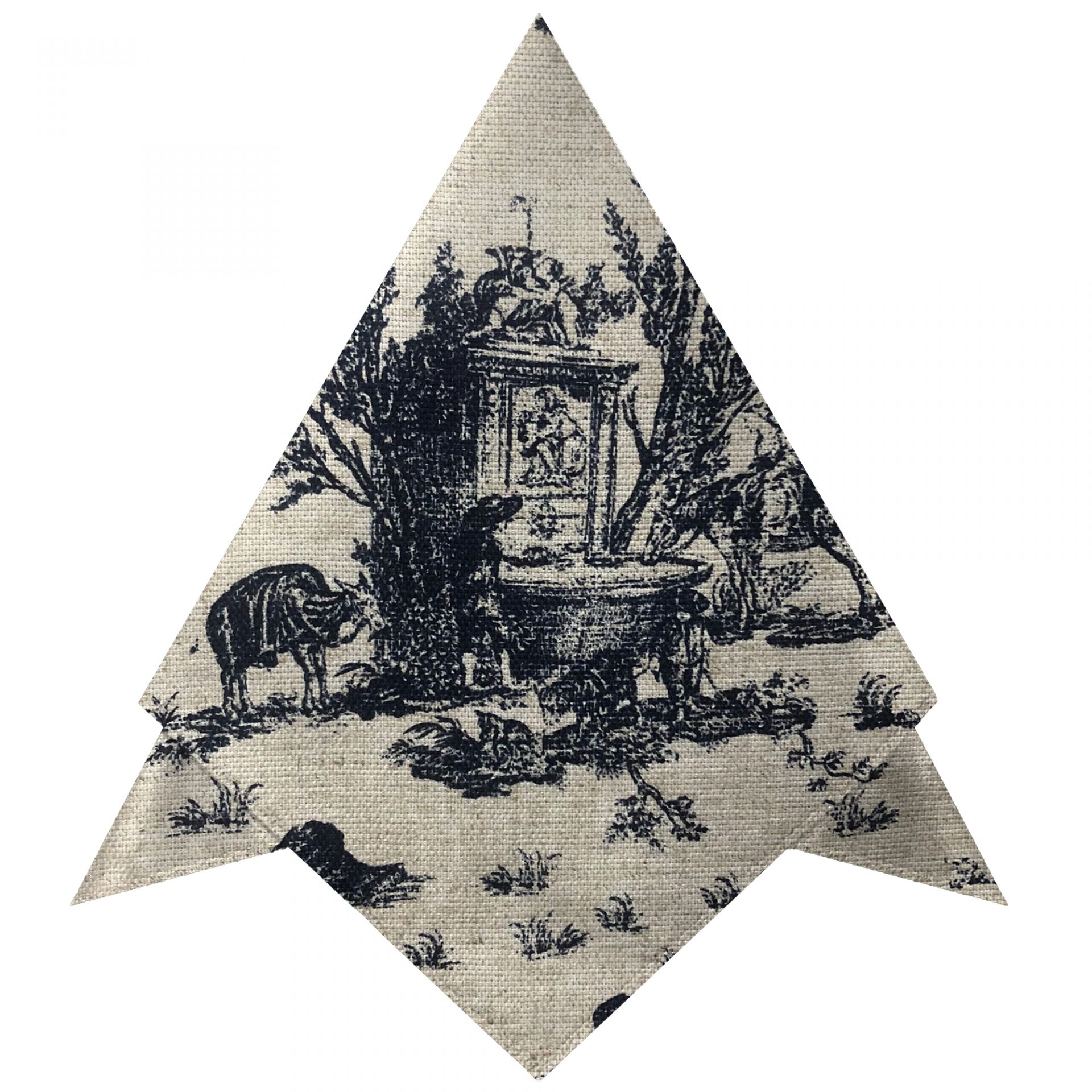 Guardanapo Linho Estampado Toile De Joule Preto