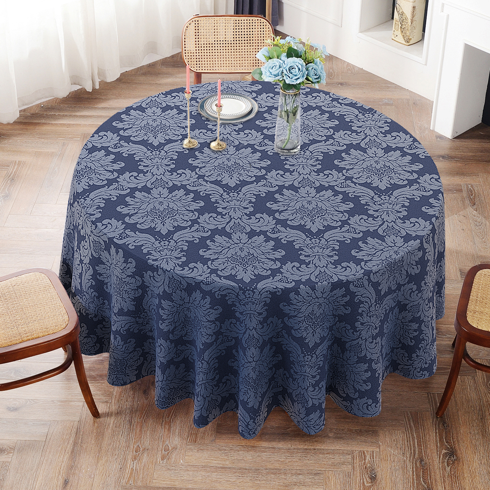 Toalha De Mesa Redonda Azul Marinho 10 Lugares