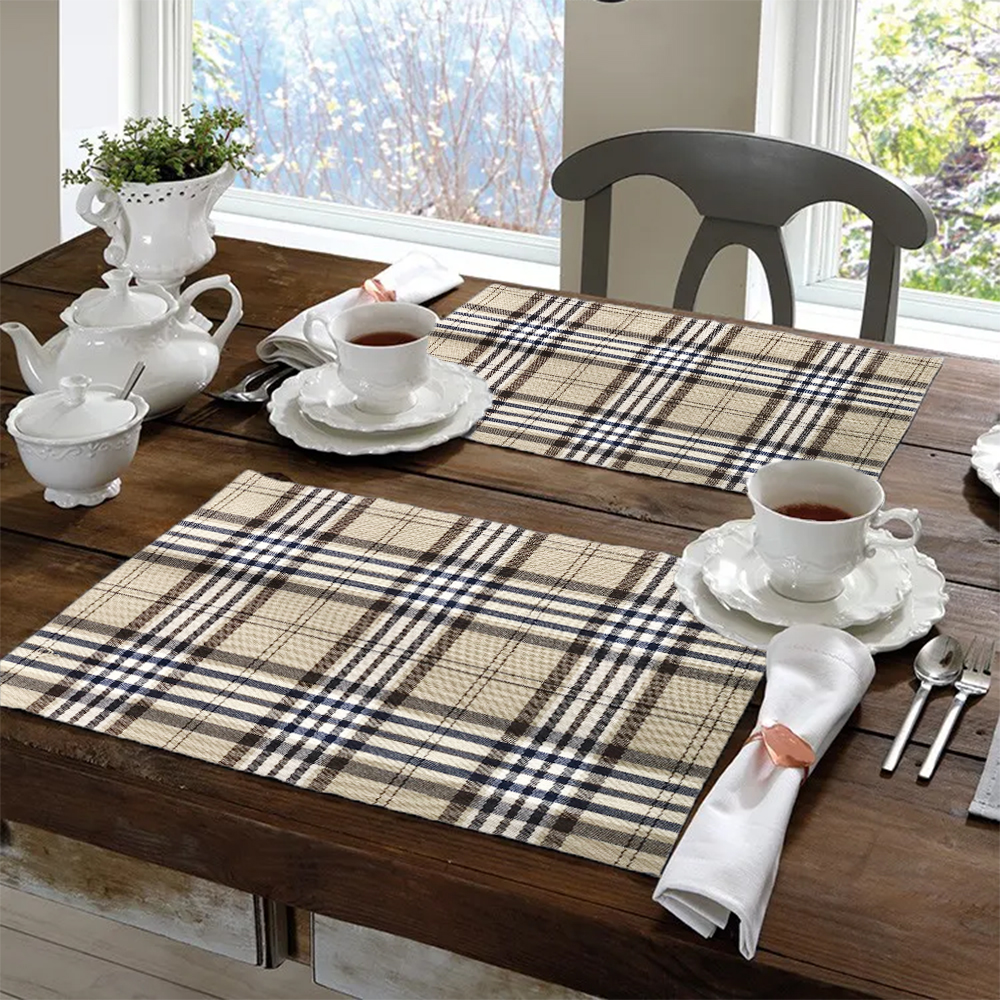 Jogo Americano 4 Peças Em Jacquard Estampado Burberry Bege