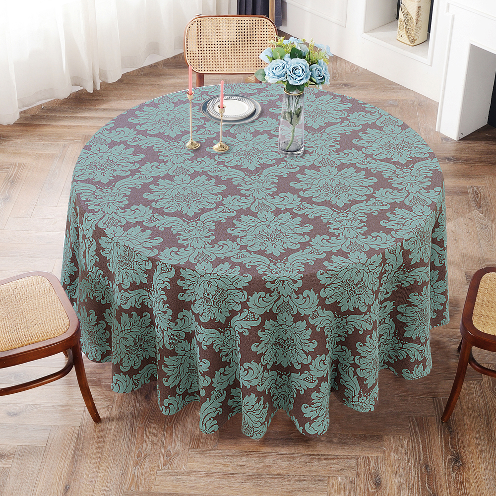 Toalha De Mesa Redonda Tiffany e Marrom 10 Lugares