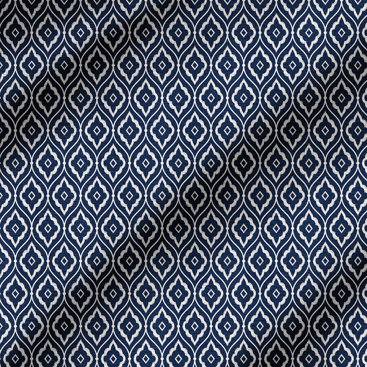 Tecido para Decoração Jacquard Estampado Geométrico Azul