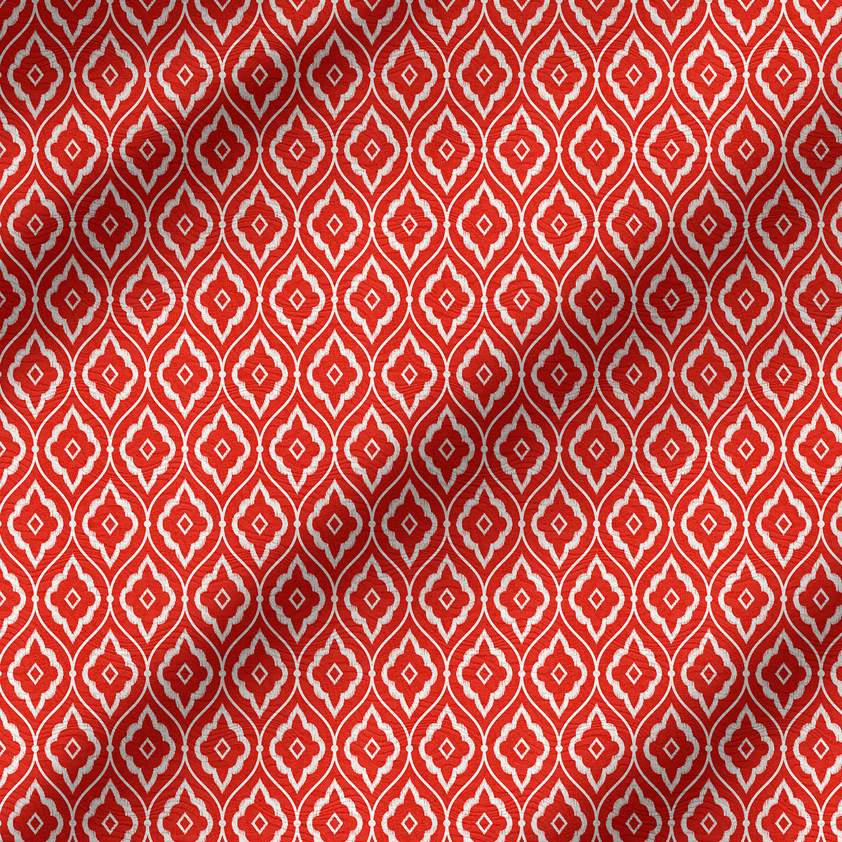 Tecido para Decoração Jacquard Estampado Geométrico Vermelho
